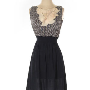 Navy Polka Dots Work Dress